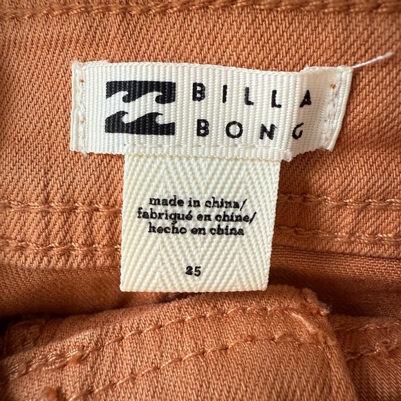 Billabong free fall wide-leg frayed pants burnt orange size 25 - Picture 3 of 5